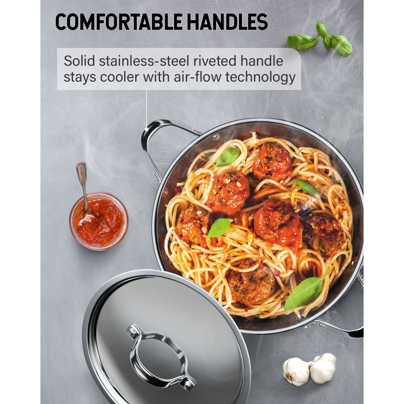 Extra Large Silver Stainless Steel Stockpot with Lid