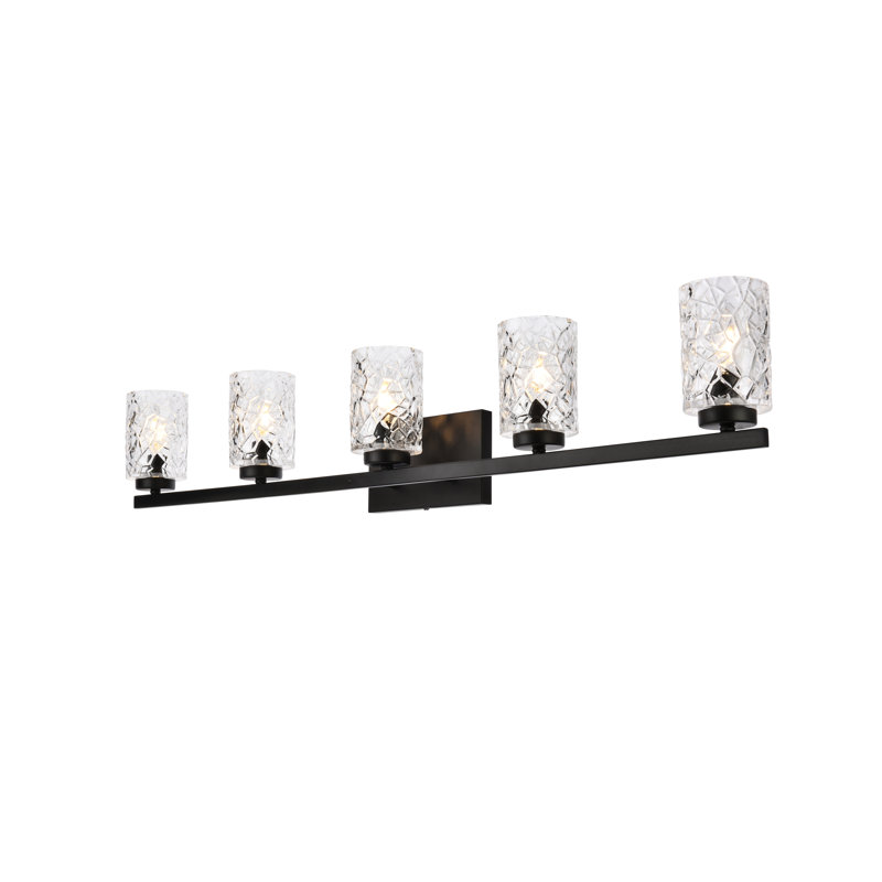 Applique murale à intensité variable Shutesbury, Noir, H 7,7 po x l 5,5 po x P 41,5 po, 5 lumières