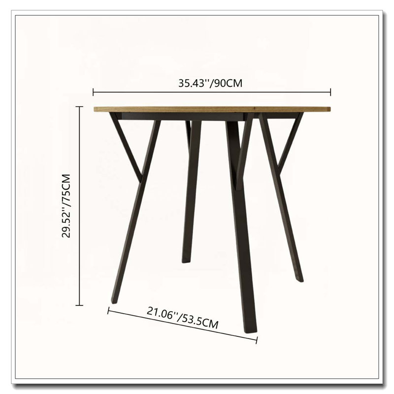 35.43"Round Wood Kitchen Dining Table
