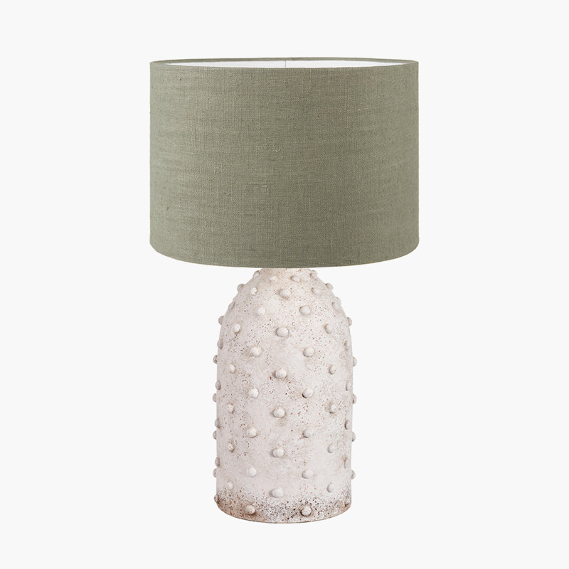 Ceramic Table Lamp, White, Green