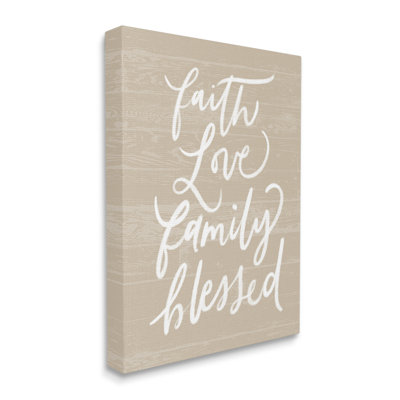 Faith Love Family Blessed Calligraphy