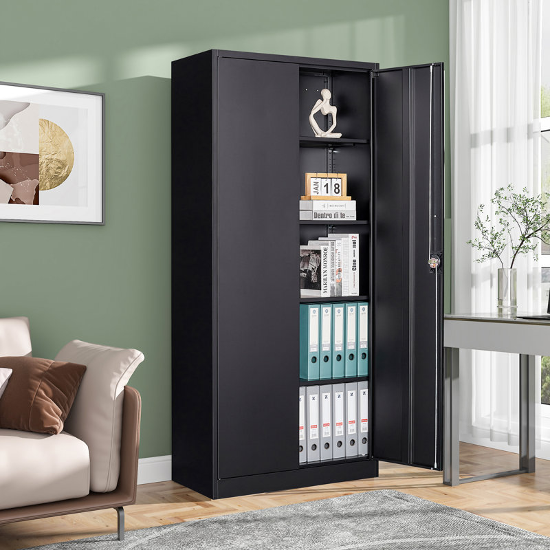 Armoire de rangement à 4 tablettes, Noir