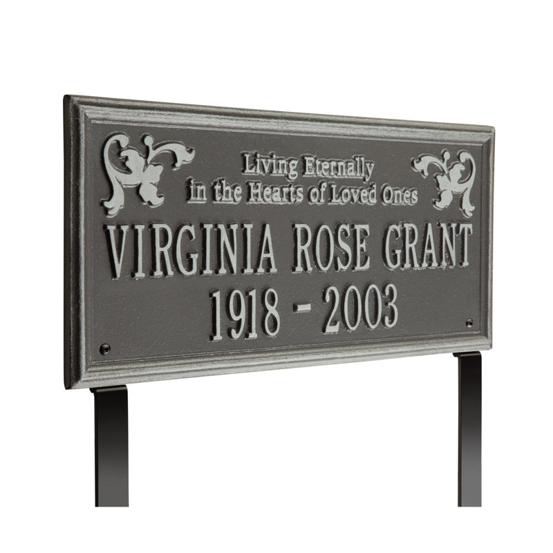 Wilmington 'Living Eternally' Memorial Plaque, Pewter/Silver, Yes