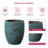 11 in. Small Concrete Round Planter / Pot with Turquoise Stripes with Drainage Holes for Indoor & Outdoor-537178223-537178219