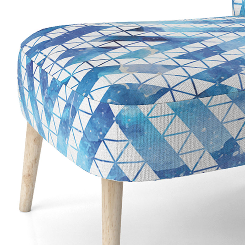 Chaise d'appoint rembourrée à motif géométrique Blue Galaxy