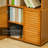 4-Tier Bookcase with Doors, Bamboo Bookshelf Freestanding Cube Storage Organizer with Open Shelves