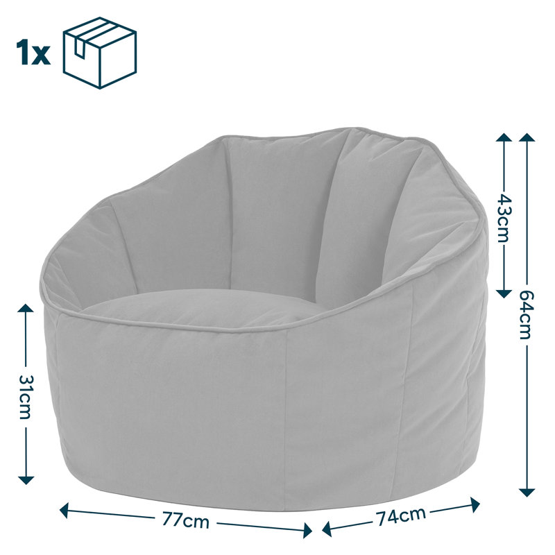 Sirena Velvet Bean Bag Chair, Olive