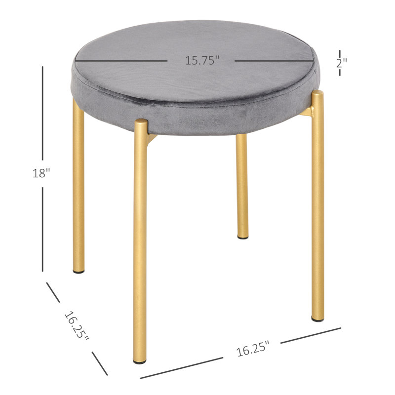 Upholstered Counter Stool with Metal Frame