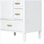 Meuble-lavabo moderne de 24 po avec lavabo en céramique, porte à fermeture douce, 3 tiroirs, poignées dorées et support de rangement-664287818