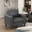 Chaise longue moderne en similicuir gris foncé-1239836722
