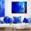 Éclair bleu scintillant - coussin imprimé abstrait