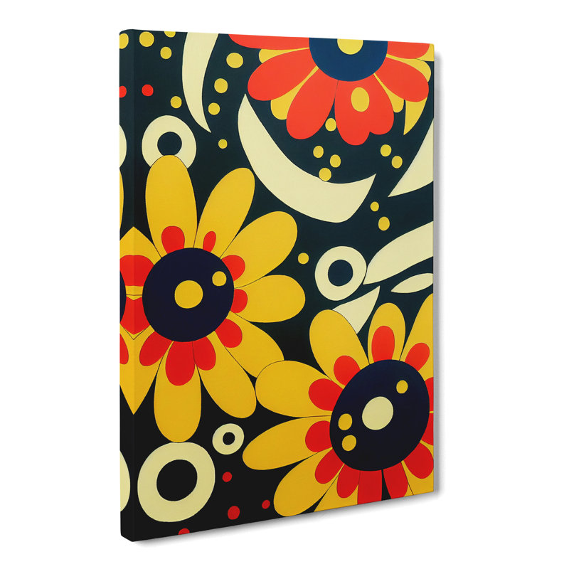 Daisy Flower Vintage - Wrapped Canvas, 60cm H x 40cm W x 3cm D
