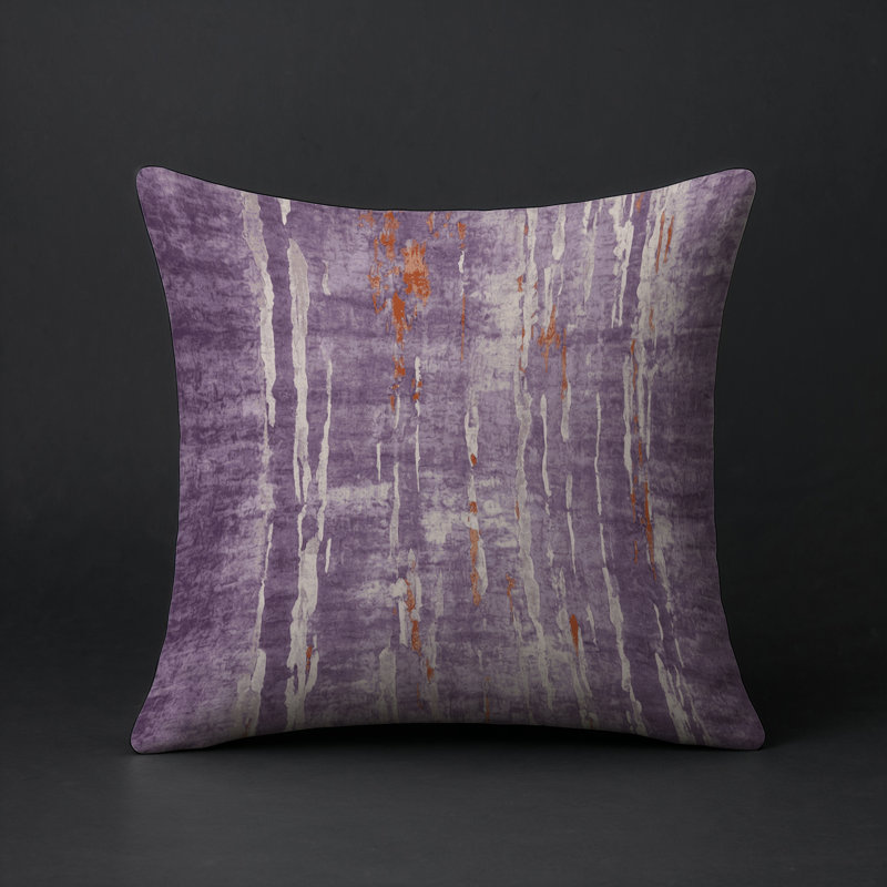 Coussin décoratif intérieur / extérieur bleu Modern Modern, Mauve abstrait 2, Carré 20 po
