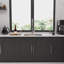 Évier de cuisine Gunmetal Workstation - bol simple 33 x 19 x 10 po, acier inoxydable de calibre 16, surface nano, facile à nettoyer