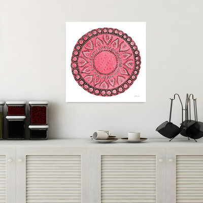 Art abstrait mandala rose