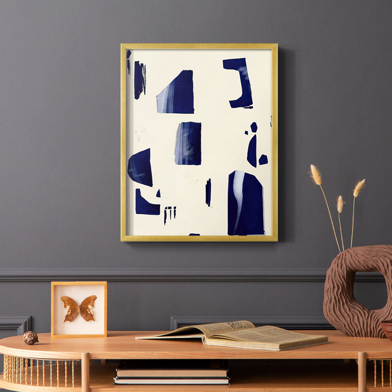 «Fragment Abstraction I», reproduction encadrée - bois massif, Or, H 28 po x l 22 po