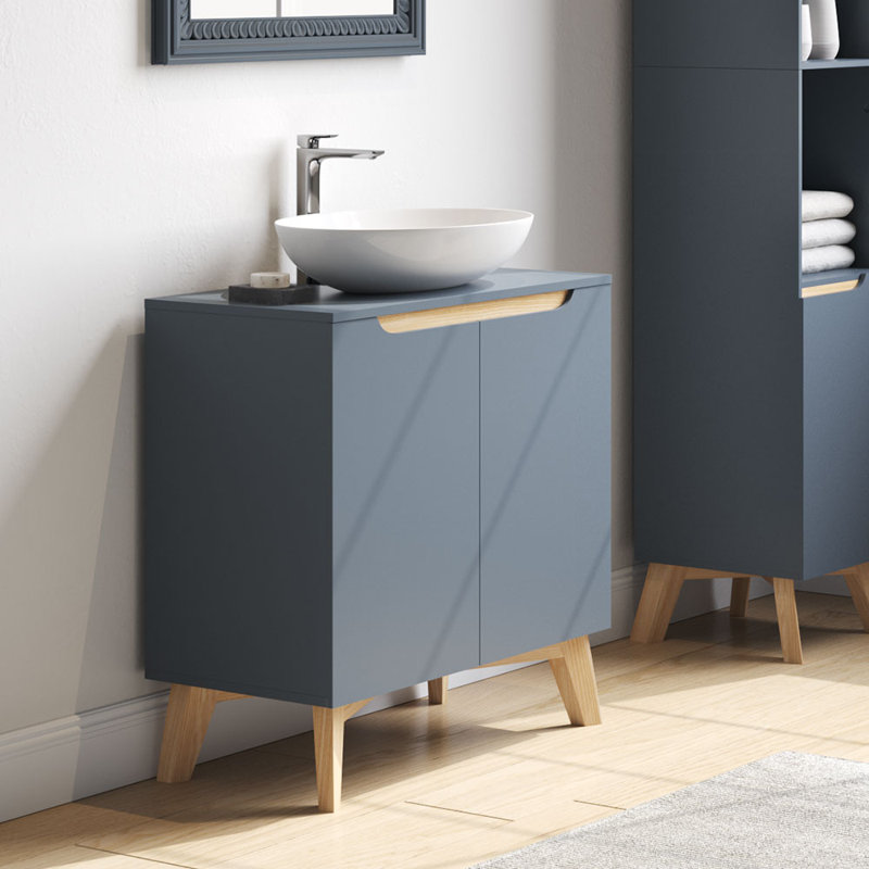 Malynn 60cm Single Bathroom Vanity Base Only in Grey