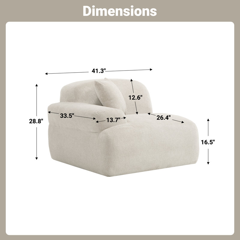 Canapé modulaire compressible surdimensionné 8 places surdimensionné, Beige