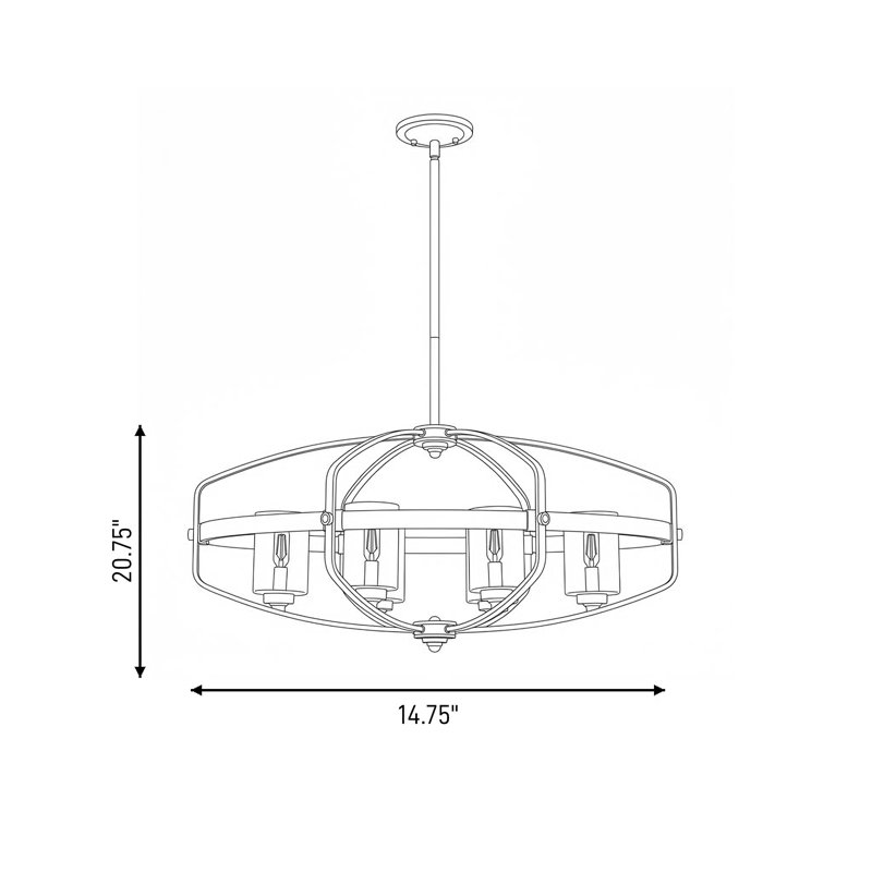 Jaquan 6 - Light Shaded Geometric Chandelier