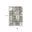 Tapis tissé à la machine damassé gris et ivoire 7 pi x 9 pi