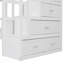 Lit superposé double au-dessus de simple et simple, lit superposé triple en bois avec tiroirs et garde-corps (blanc)-245766479