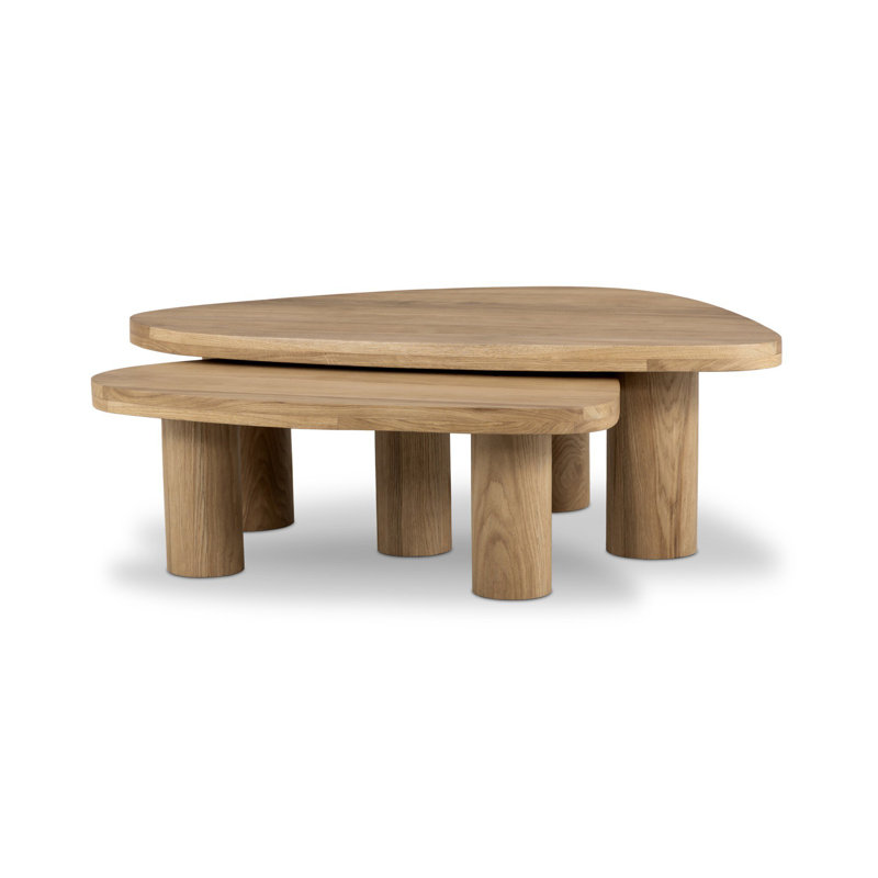 Zion Coffee Table Set-Grey Tobacco Oak, Natural Oak