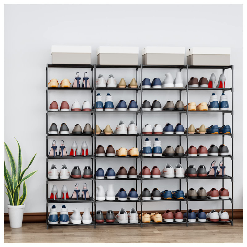 Range-chaussures en métal grande capacité 4 rangées 8 rangées 56-64 paires