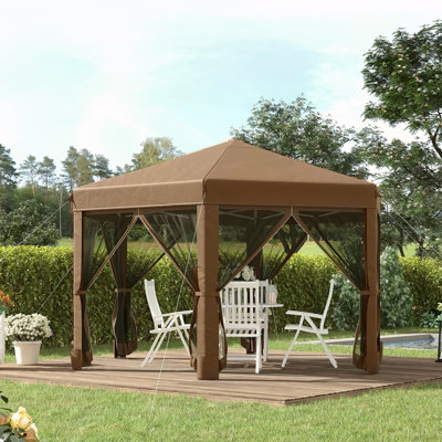 Pavillon de jardin hexagonal escamotable Outsunny