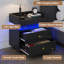 Ensemble de lit plateforme intelligent avec table de chevet moderne à DEL 2 pièces - Ensemble de chambre à coucher lumineuse 3 pièces-1261307904-1261307919