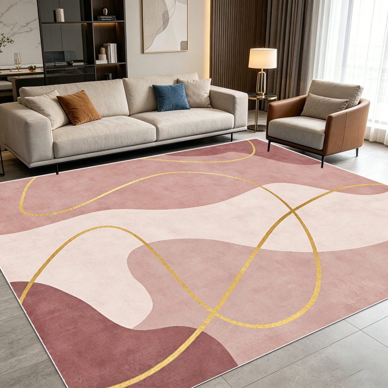 Modern art line carpet, simple and abstract pattern, indoor universal decorative carpet, Rectangle 5'3" x 7'7"