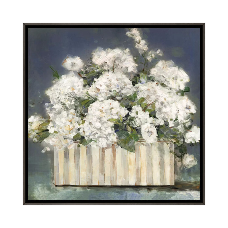 Hydrangea par Sally Swatland - reproduction d'art, H 37 po x l 37 po x P 1,5 po, Dark Rustic Wood Framed, Pas de tapis