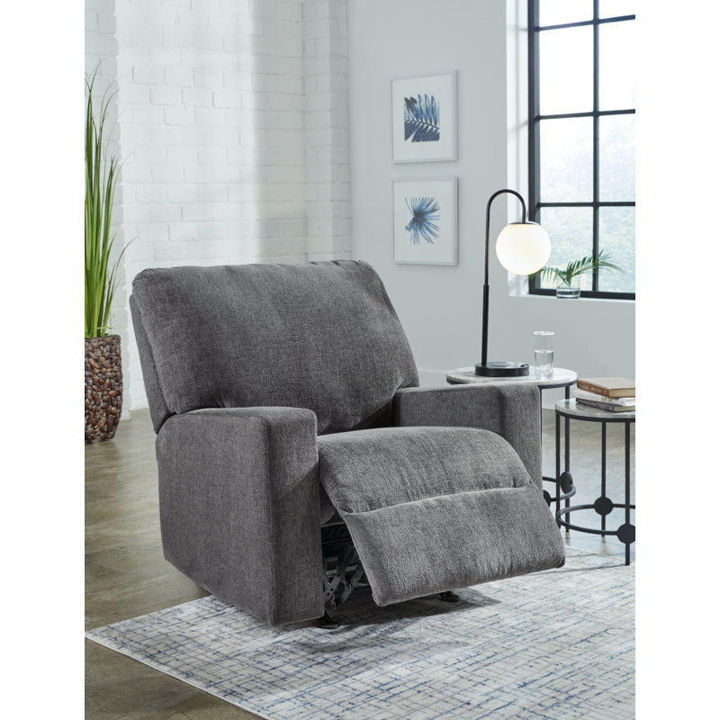 Fauteuil inclinable manuel berçant standard de 35 po de largeur, 100% polyester gris