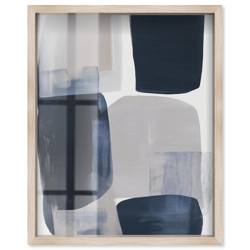 Décoration murale moderne Oceanic Forms II Shadowbox Print par Art Remedy, Crème, crème, H 21 po x l 17 po