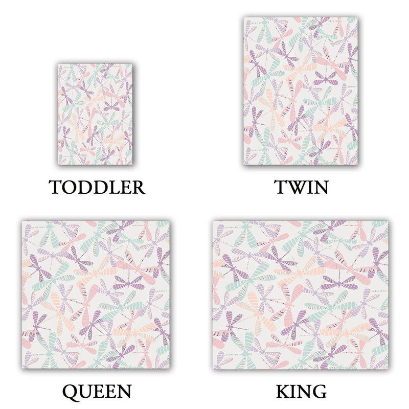 Ensemble de housse de couette libellules, 1 housse de couette grand + 2 taies standards