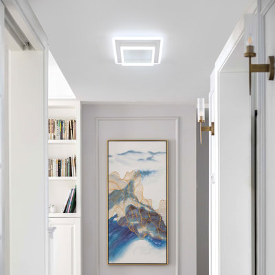 30Cm White Square LED Acrylic Flush Mount Ceiling Light