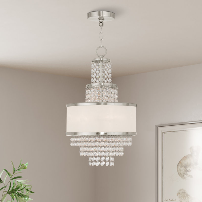 Ruggles 3 - Light Dimmable Tiered Chandelier, Brushed Nickel