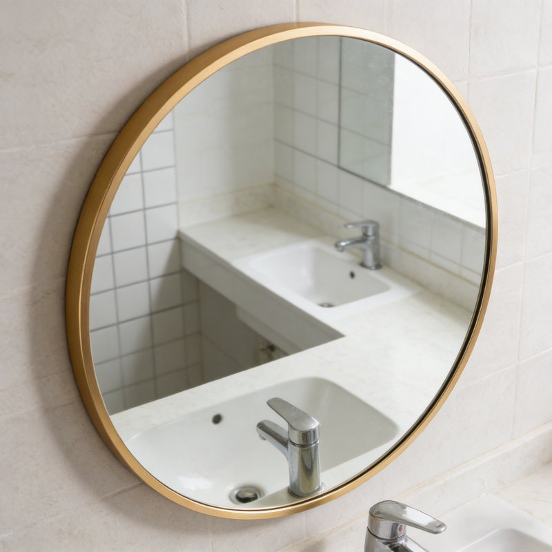 Miroir de salle de bain 20 po, 20 po x 20 po, Doré