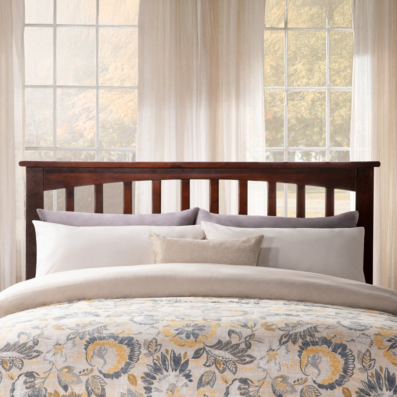 Mission Low Profile Solid Wood Platform Bed with Matching Footboard, Full, Walnut