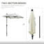 Lucious 2m Half Parasol Market Umbrella with Crank Handle, Cream White