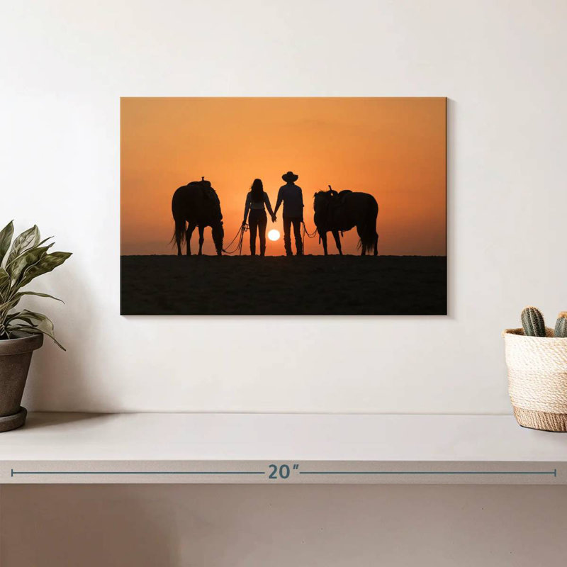 Couple de cowboys Hardie, H 8 po x l 12 po