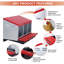 3-Hole Galvanized Steel Chicken Nesting Box with Pads & Legs – Ventilated Design, Easy-Clean with Tray for Healthy Hens