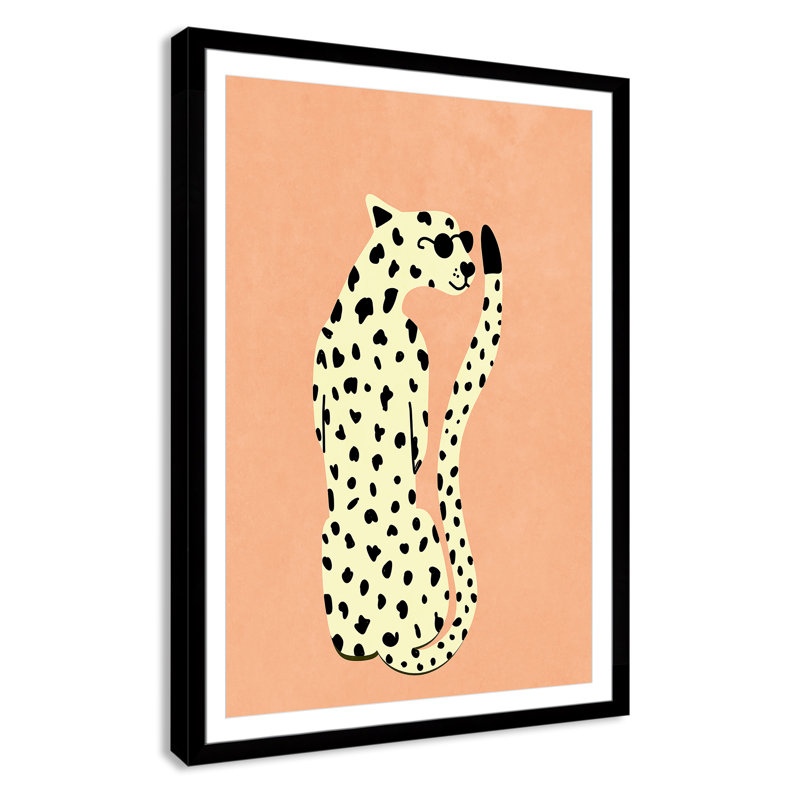 Motif de guépard «Cool» par Oltmanns, L 39 po x H 55 po, Matted Print, Noir satiné