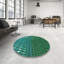 Tapis vert/bleu tissé à la machine-1980900847