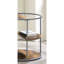Table de bout à 1 demi-tablette unique de style industriel avec finition grise et noyer et trois tablettes avec structure thermolaquée - non incluse