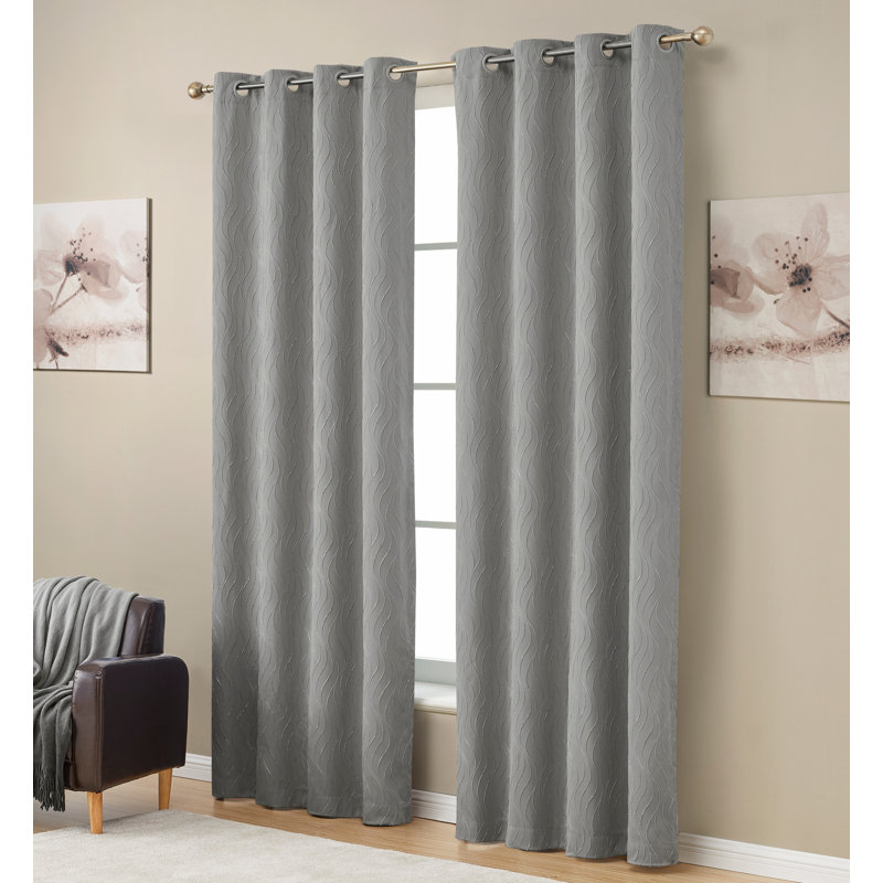 Farnham Curtain Pair, 50" W x 96" L, Charcoal