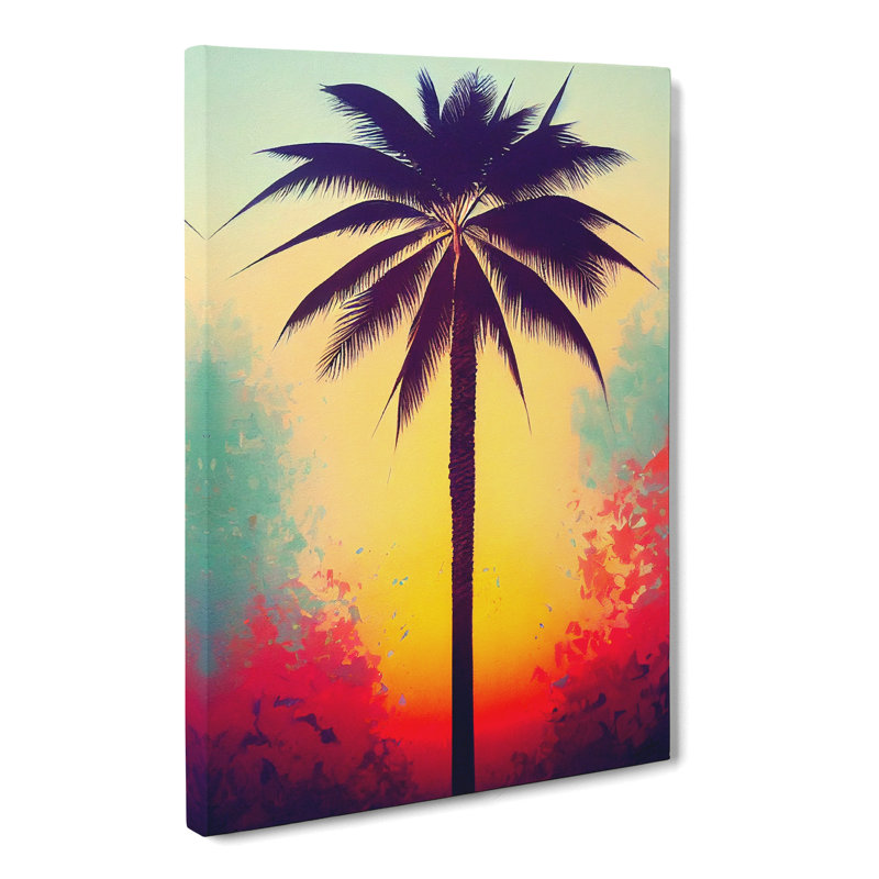 CAN-V0523-1705X Palm Tree Painting Vol.1 - Wrapped Canvas Print, 50cm H x 35cm W