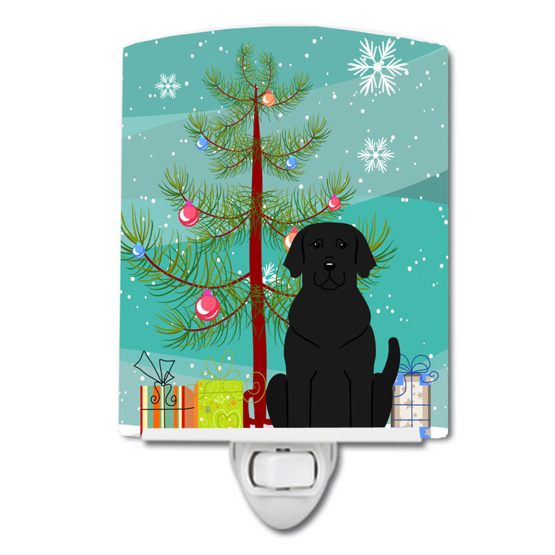 Éclairage de nuit en céramique et arbre de noël beagle, Labrador noir