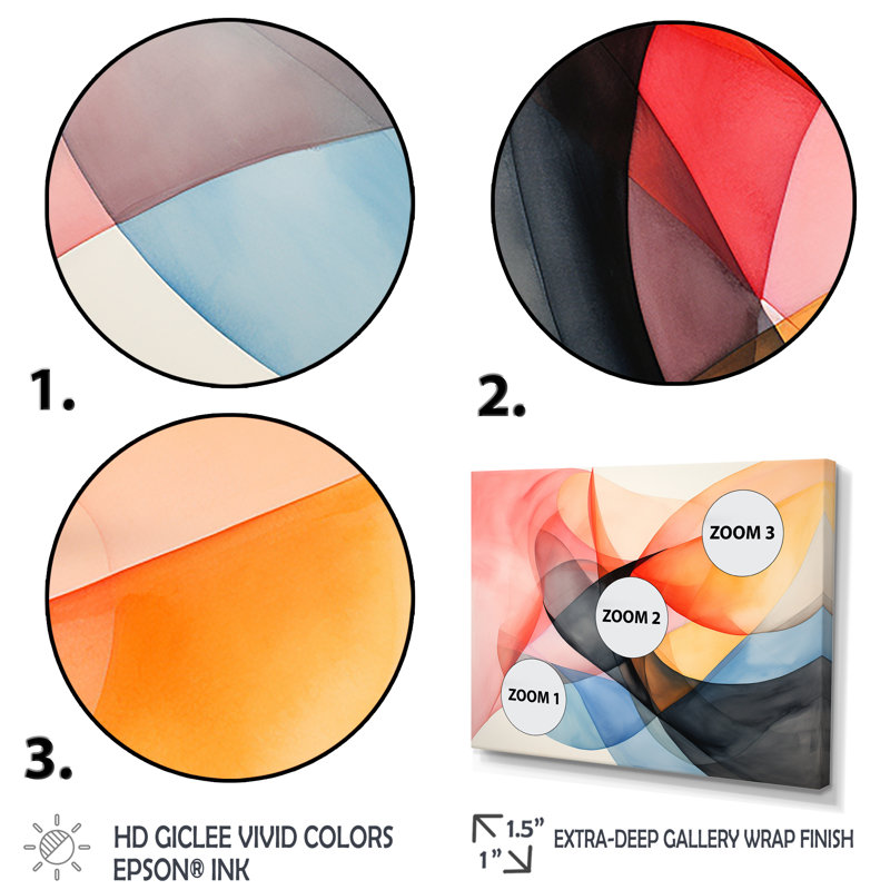 Geometric Soft Colors Patterns I - Geometric Wall Art, Wrapped Canvas, 24" H x 32" W x 1" D