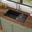 Quartz Granite Composite Kitchen Sink Workstation Undermount Single Bowl Kitchen Sink with Bottom Grid,Cutting Board-99332474-123687591