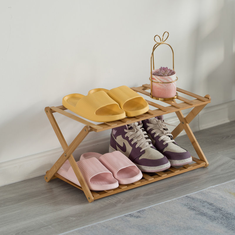 Rangement à chaussures pliable en bambou Basicwise 